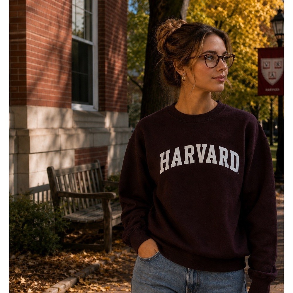H&M Harvard Maroon Crewneck Pullover Sweater Size XS